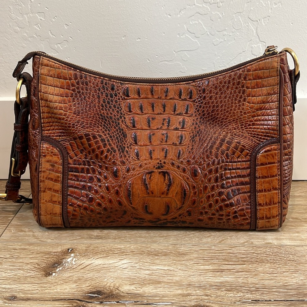 Vintage Brahmin Alligator Crocodile Leather Hobo Shoulder Bag Purse - Picture 7 of 12